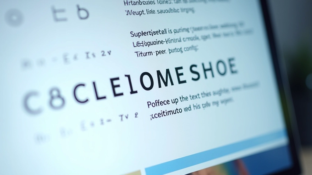 Typografische Details auf einem Monitor