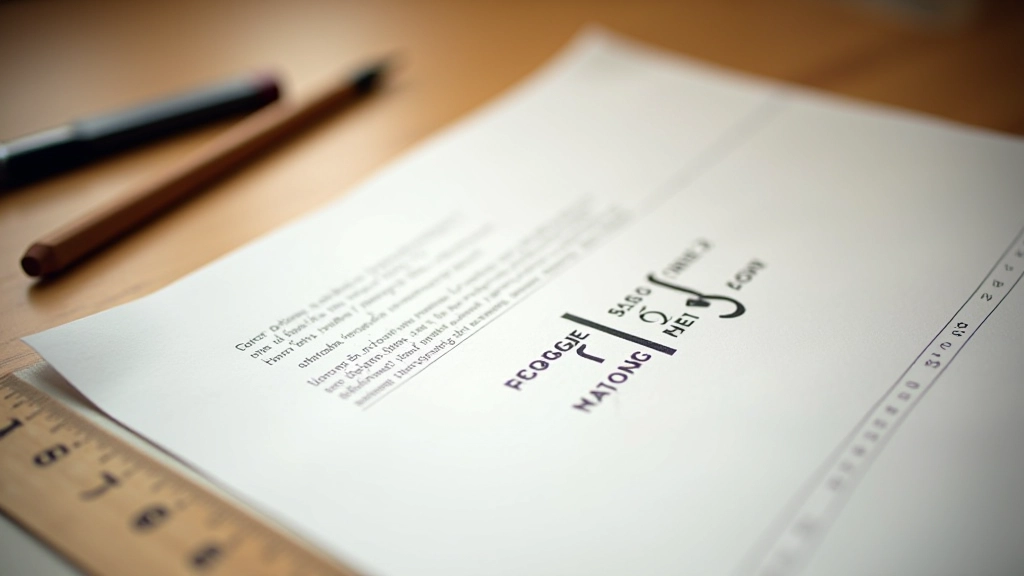 FAQ-Bereich mit typografischen Details und Messungen auf Papier